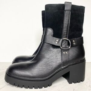 Blondo Rebel Black Moto Harness Lug Sole Boot 11M